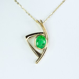 1.58ct Green Emerald Pendant Natural Colombian Emerald