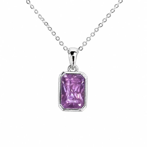 3.10ct unheated Violet Sapphire Pendant in 950 Platinum