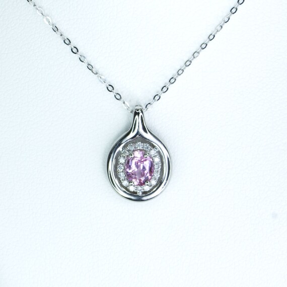 0.92ct Baby Pink Sapphire and Diamonds Pendant