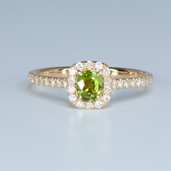 Rare Alexandrite Halo Ring, Natural Alexandrite Diamonds Ring