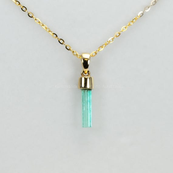 Raw Colombian Emerald Pendant in 18K Yellow Gold