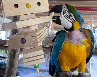 Big Beak Wood Chew Toy for master mulcher machine Macaw’s and Cockatoo’s who LOVE making toothpicks from 2x4’s