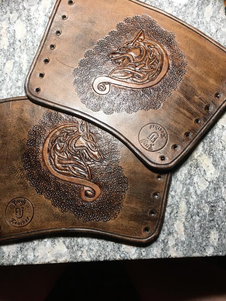 Custom hand made leather bracer, traditional, archery bracer Medieval