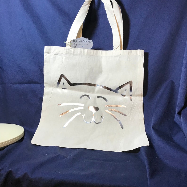 Silver Cat Reusable Cotton Bag