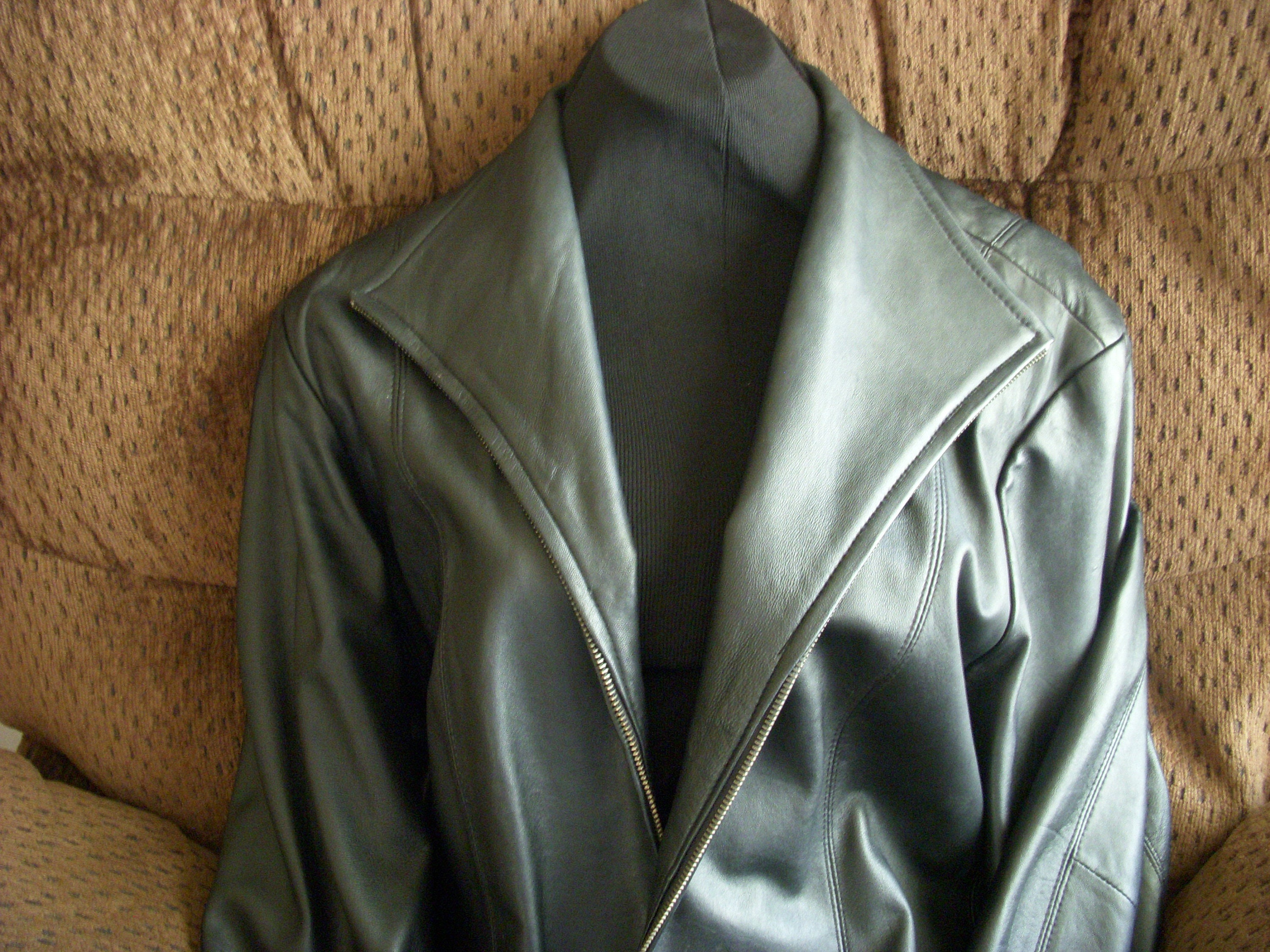 Women S Black 100 Leather Jacket With Polyster Lining Colebrook Size 1x