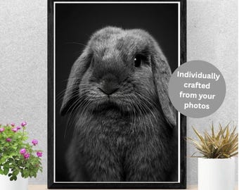 Custom Bunny/ Small Pet Portrait: Studio Quality Pet Photo (Digital Print)