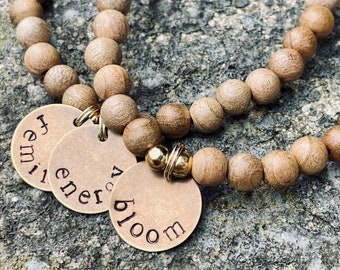 Word Bracelet | Brass Tag | Encouragement Jewelry | Personalized | Charm Necklace | Gift for Her
