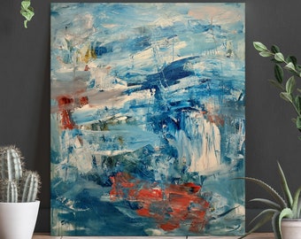Original Abstract Wall Art, Large Colorful Abstract Painting, Colorful Living Room Wall Art, Modern Canvas Art, Acrylic Art Painting
