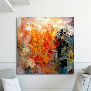 Original Abstract Wall Art, Large Colorful Abstract Painting, Colorful Living Room Wall Art, Modern Canvas Art, Acrylic Art Painting