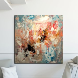 Original Abstract Wall Art, Large Colorful Abstract Painting, Colorful Living Room Wall Art, Modern Canvas Art, Acrylic Art Painting