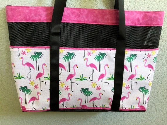 Flamingo Tote Bag With Pockets Drink Holder and Magnetic | Etsy