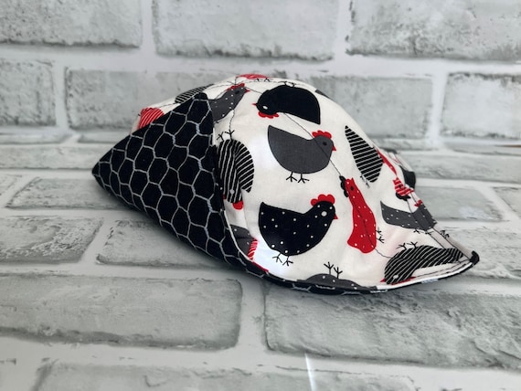 Chicken Print Microwave Bowl Cozy: Reversible Hot or Cold Bowl Holder