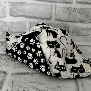 Cat Paws Microwave Bowl Cozy, Large Soup Bowl Cozy, Retro Black Cat, Bowl Cozy For Microwave, Reversible, Ice Cream Holder, Hot Pad