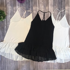 Organic Cotton Slip Dress, white, black gauze cotton under garment Wom –  Chaliskan