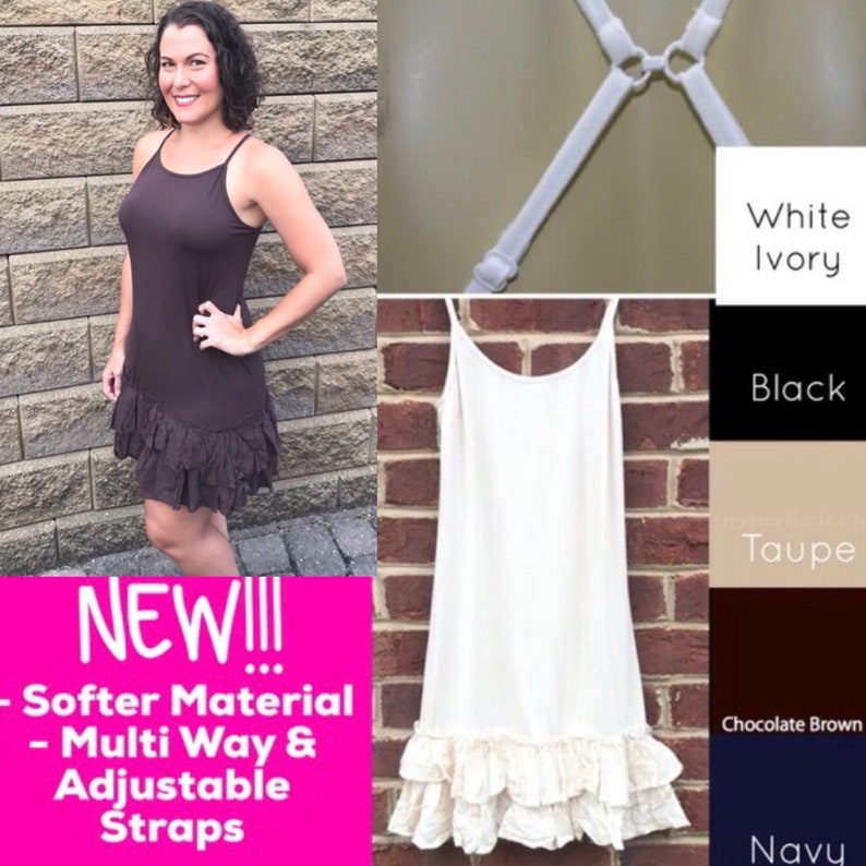 Dress Extender Slip Cotton Layer Ruffle Sleeveless Etsy
