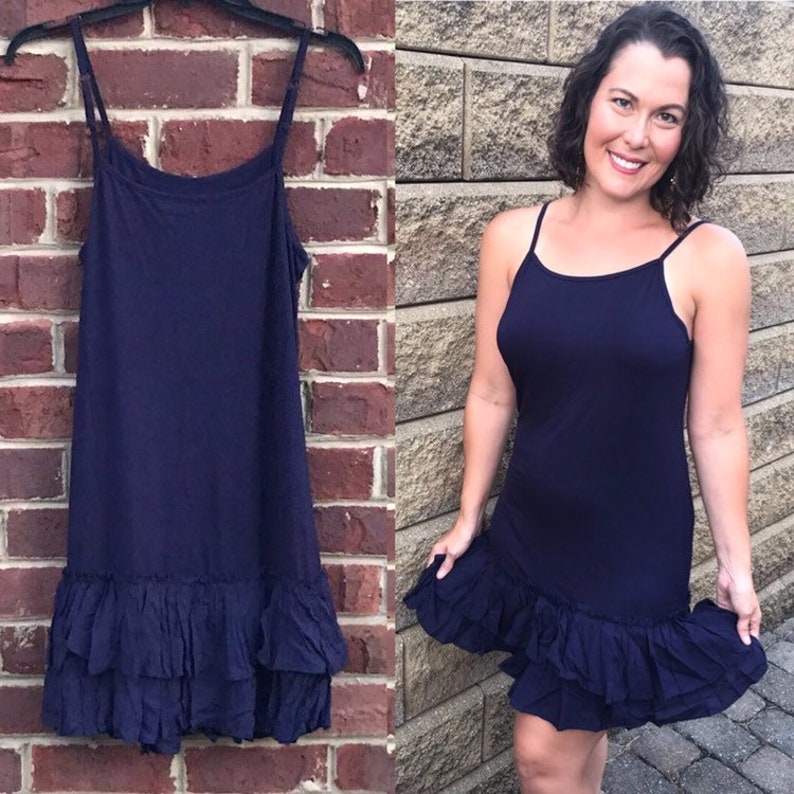 Dress Extender Slip Cotton Layer Ruffle Sleeveless Etsy
