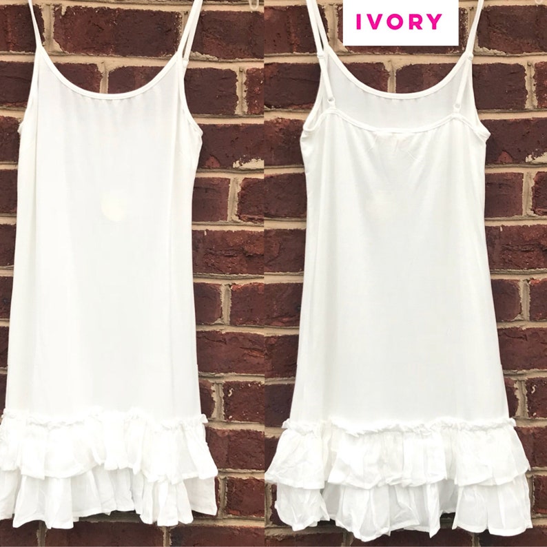 Dress Extender Slip Cotton Layer Ruffle Sleeveless Etsy