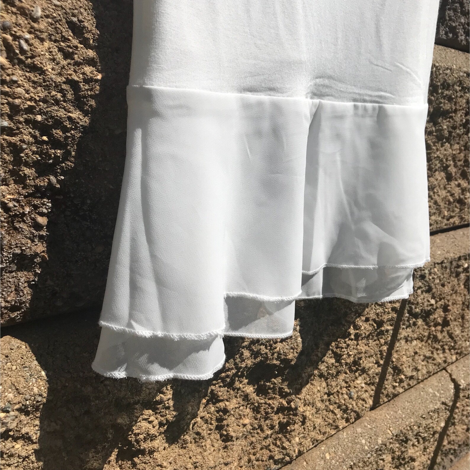 White Chiffon Dress Extender Slip Extenders Off White Slip Etsy