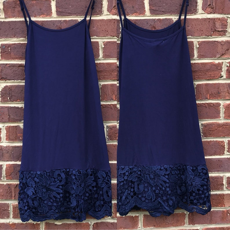 Navy Lace Dress Extender Slip Extenders Blue Lace Slip Dress Etsy