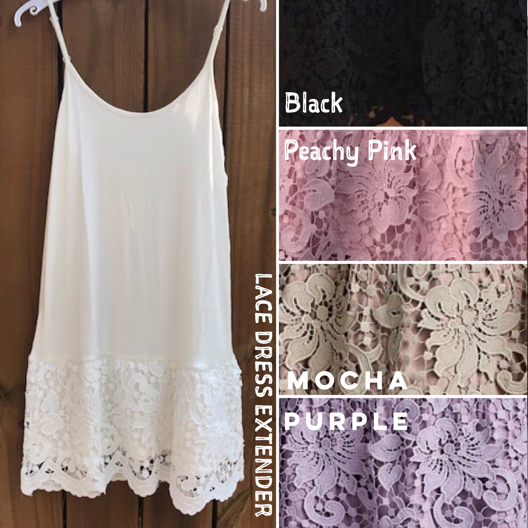 Lace Dress Extender Slip Extenders White Lace Extender Black Etsy