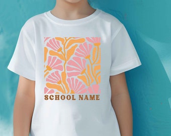 Youth Kids School Spirit Elementary Tshirt Tee Floral