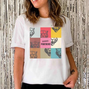 Custom Panthers Squares School Mascot Teacher Tshirt Adult Size TeeCustom Team Mascot Shirt, Game Day Shirt, Favorite Team Shirt