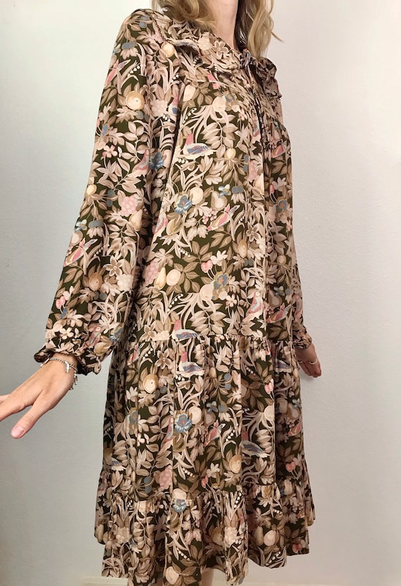 Vintage Dress | 1970's French Autumnal Smock Dres