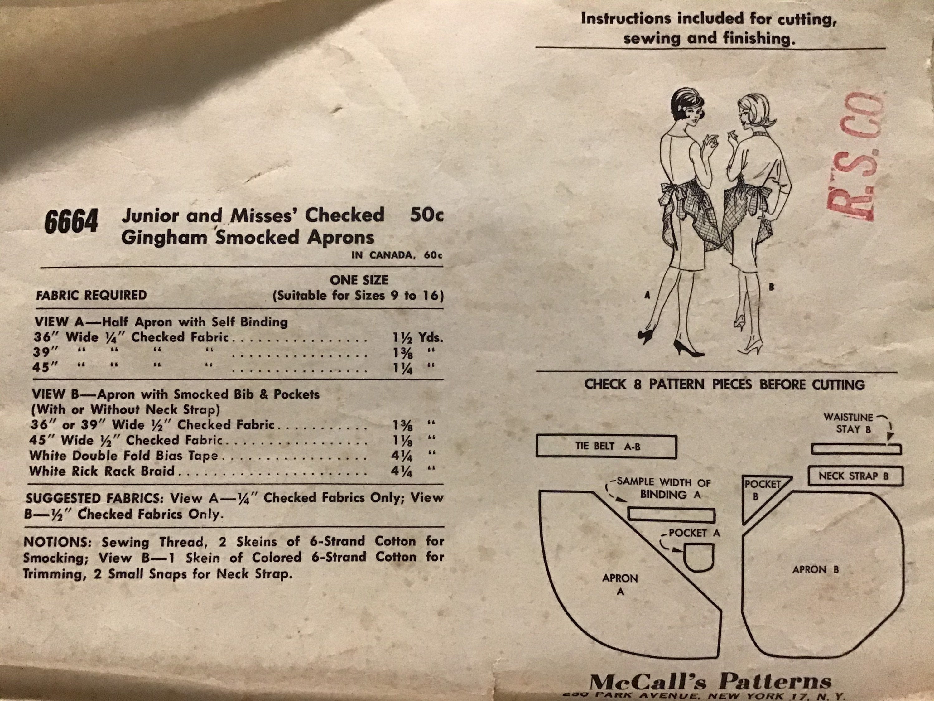 Vintage 60s Sewing Pattern Mccalls 6664 Junior and Womens - Etsy