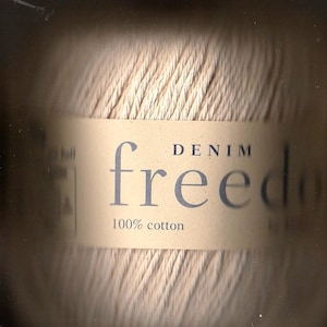 3 Skeins - Denim Freedom by Twilleys of Stamford - 100% Cotton - Color 101 - Ecru - 50 gram 1.76 oz - 93 m - Discontinued