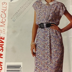 May include: A sewing pattern for a dress with a floral print. The pattern is for sizes 16-18-20. The pattern number is 4093. The pattern is from McCall's.