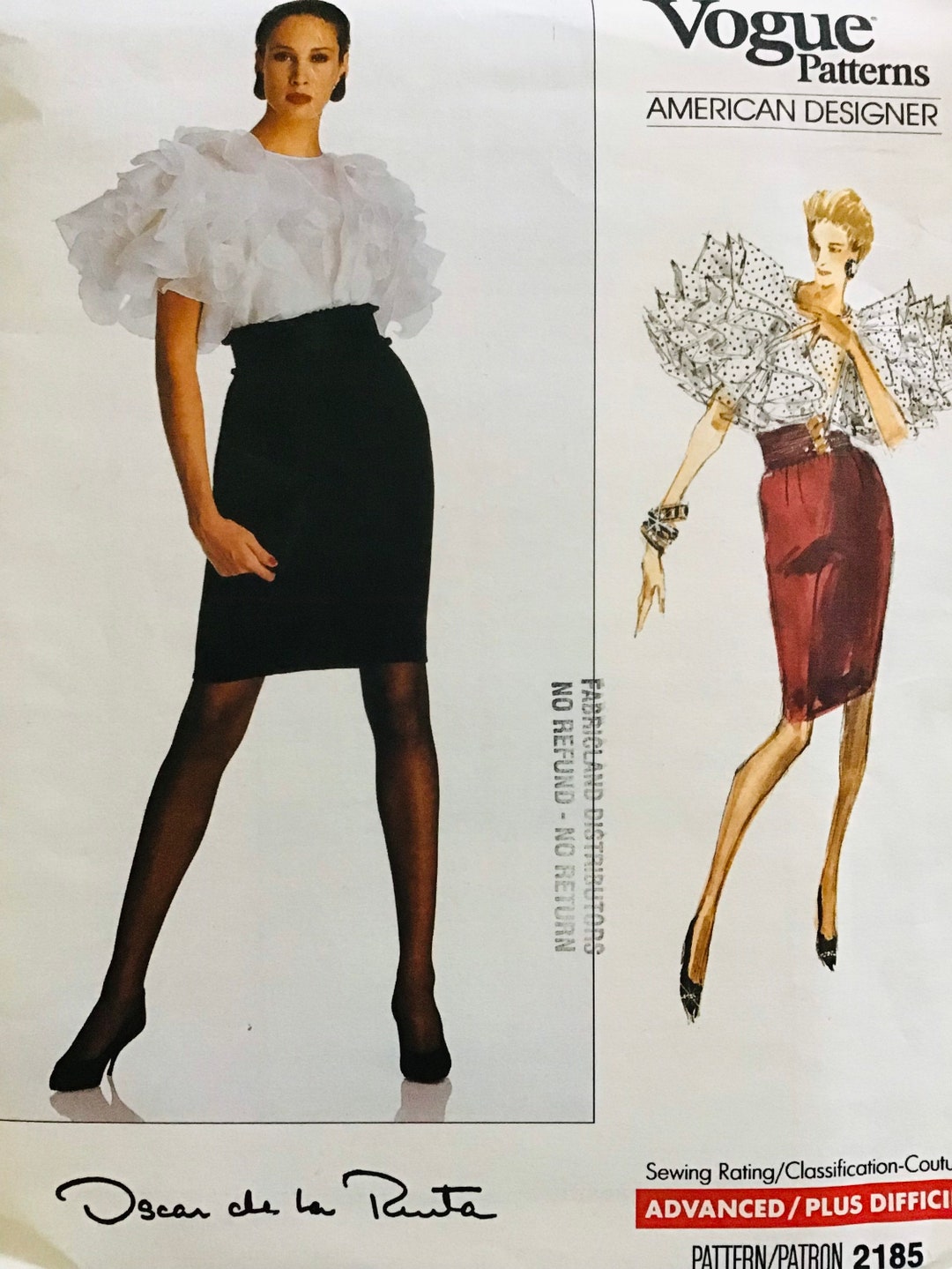 Vogue Ruffles Sewing Pattern Vogue 2185 Loose-fitting Blouse Ruffles and Skirt - Size ...