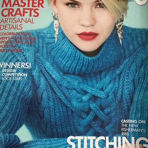 Vogue Knitting International Magazine Pattern 2013 Women’s Cocktail Dress, Cape, A-Line Boxy Coat, Sweater, Boot Toppers Dickey - 33 Designs