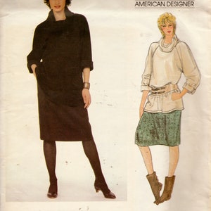 May include: Vogue Patterns American Designer sewing pattern for a dress and a skirt. The pattern is by John Anthony for Fredricks Sport and has the number 1016.