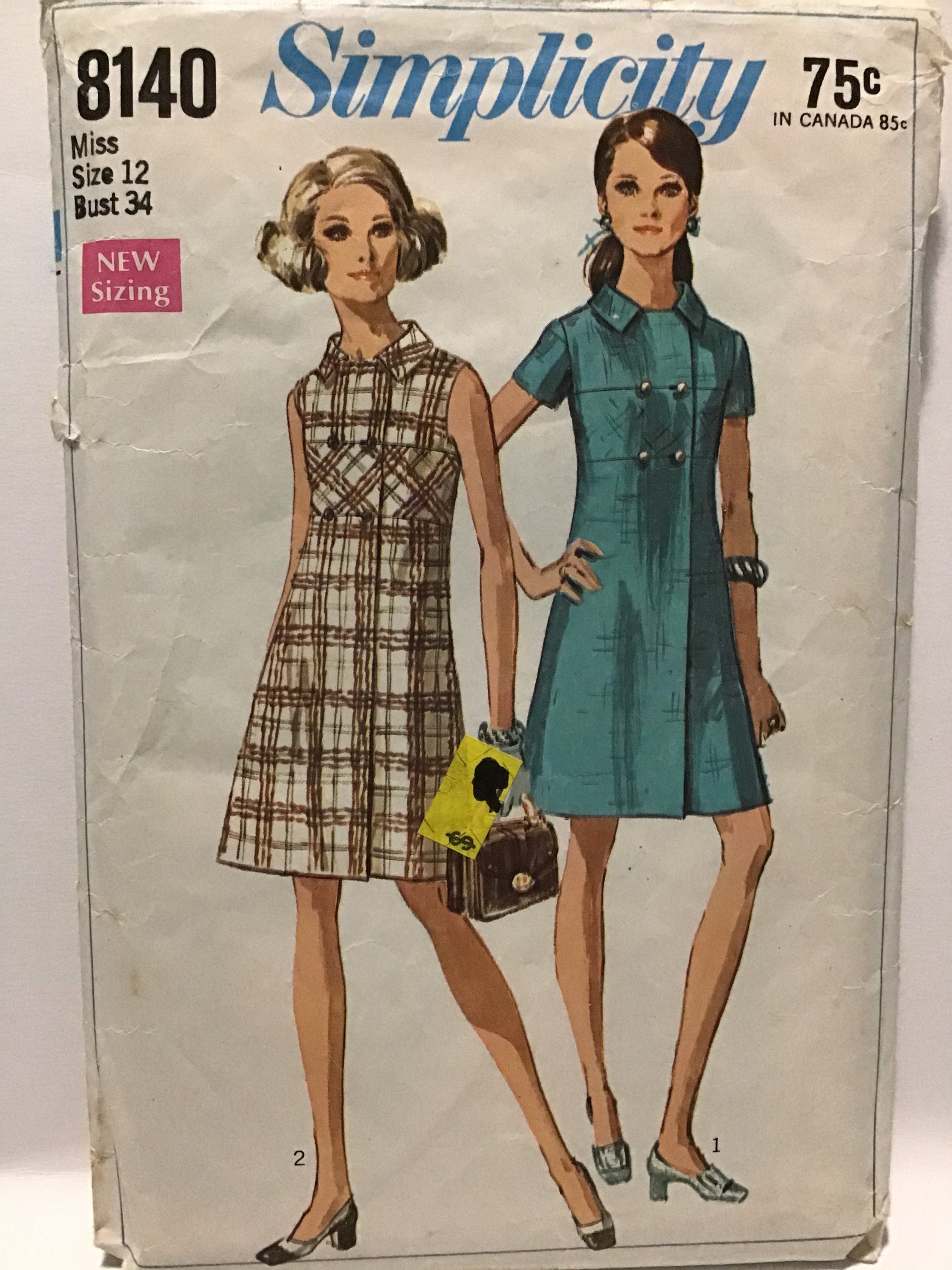 Vintage 60s Sewing Pattern Simplicity 8140 Womens Short Etsy Canada