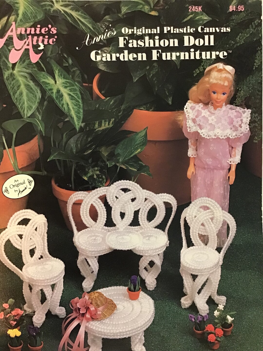 Annies Attic Plastic Canvas Fashion Doll Patio Furniture ORIGINAL NOT