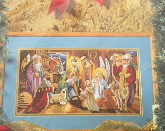 Bucilla Counted Cross Stitch Kit - Nativity Scene -15 x 8”  - Sealed - New in Package - Designed by Nancy Rossi - Kit 83323