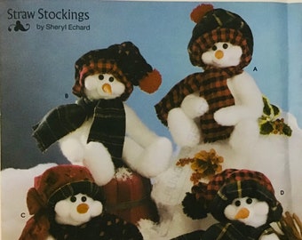 Sewing Pattern Simplicity 4845 Straw Stockings 16” (40.5 cm) Stuffed  Snowman Snowmen - Uncut Factory Folds - Sheryl Echard