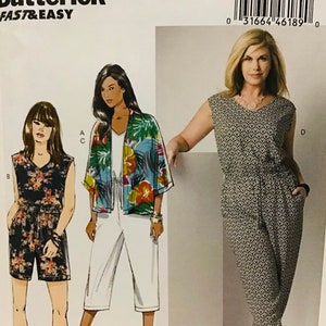 Sewing Pattern Butterick 6224 Women’s Kimono and Jumpsuit Size 26W-28W-30W-32W Bust 48-50-52-54” - Uncut FF