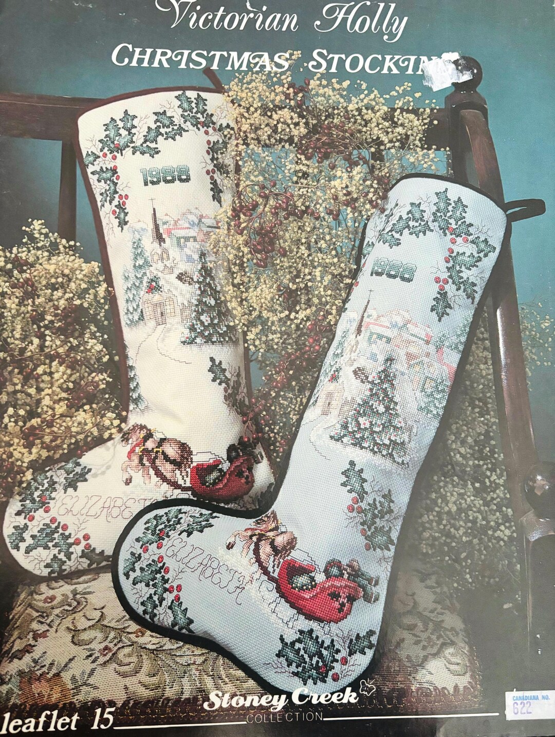 Cross Stitch Pattern Chart - Victorian Holly Christmas Stocking ...