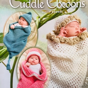 Annie’s Crochet Pattern - Baby Blanket Cuddle Cocoons by Sandy Powers - 5 Designs Teddy Bear