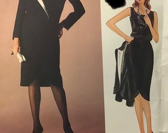 Sewing Pattern Vogue 1233 Valentino Jean Muir Women's Misses' Jacket Skirt Top Size 12 Bust 34 Uncut Factory Folds