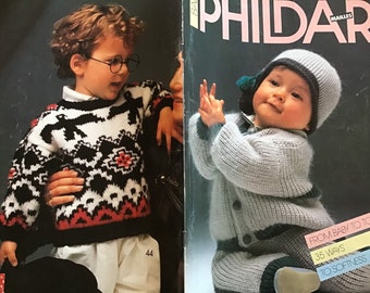 Phildar Baby Knitting Pattern Baby to Toddler Dress Cardigan Couverture Pull Western