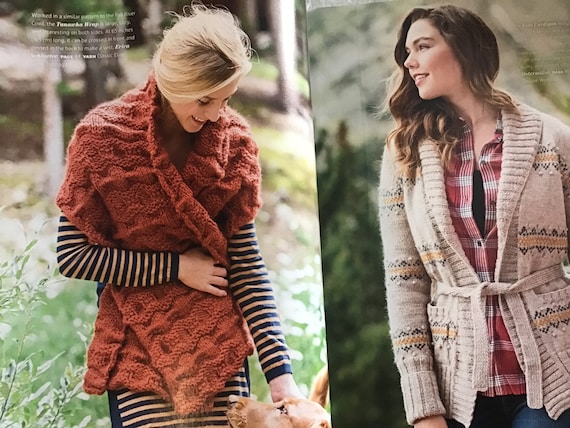 Interweave Knits Inverno 2015 Modelli di maglia Stoles Scarpe Avvolge Giacche Senza dita Senza Mitt Cappello Pullover Cardigan Etsy Italia