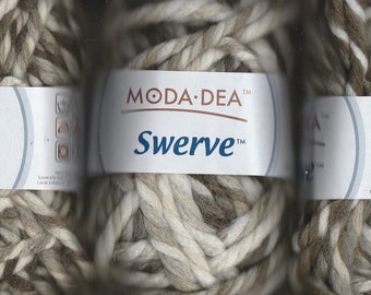 3 Skeins Moda Dea Swerve Yarn - Color Pepper No. 7103 - Super Bulky - 50 grams 1.76 oz - 28 m 30 yds -50% Virgin Wool / 50 Acrylic