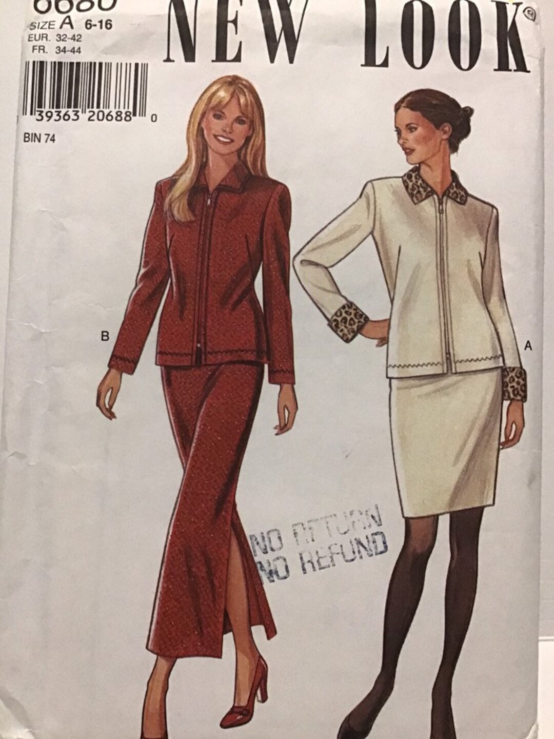 Sewing Pattern New Look 6680 Womens Jacket and Skirt 2 Etsy