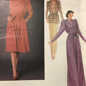 Sewing Pattern Vogue 2700 Designers Renata Women’s Misses Evening Length Dress - 2 Lengths Tunic and Belt Size 10 - Uncut FF