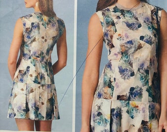 Sewing Pattern Vogue 1449 Women’s Lined Dress with Flounce  6-8-10-12-14 Bust 30.5-31.5-32.5-34-36”- Uncut ENVELOPE HAS SHELFWEAR