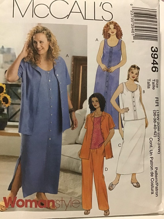 Pantalones Tallas Vestidos Mujer Patrón De Costura McCall's 3946