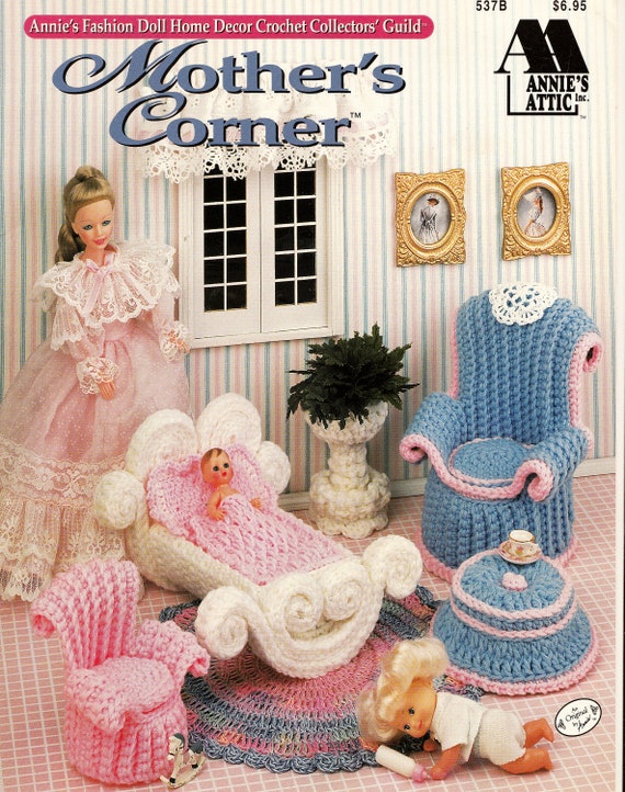 Fashion Doll Bedroom Rug Pillow fits Barbie Annie/'s Crochet Pattern Leaflet