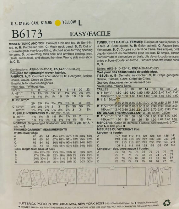 BUTTERICK, Cartamodello Per Abito Bambina (146-156 Cm